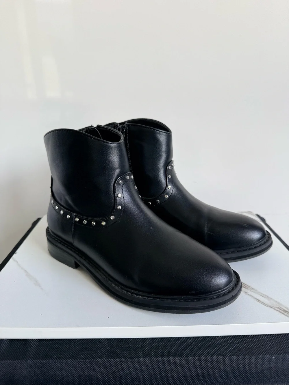 Nordstrom Girl Black Studded Kids Ankle Boots